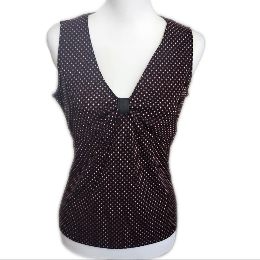 MICHAEL Michael Kors sleeveless v-neck top - black red white - medium